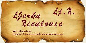 LJerka Niculović vizit kartica